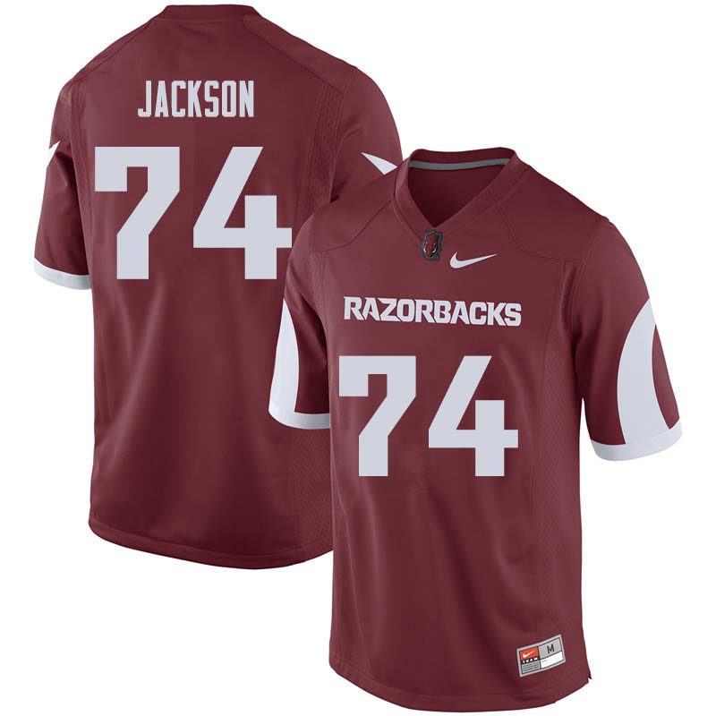 Men #74 Colton Jackson Arkansas Razorback College Football Jerseys Sale-Cardinal